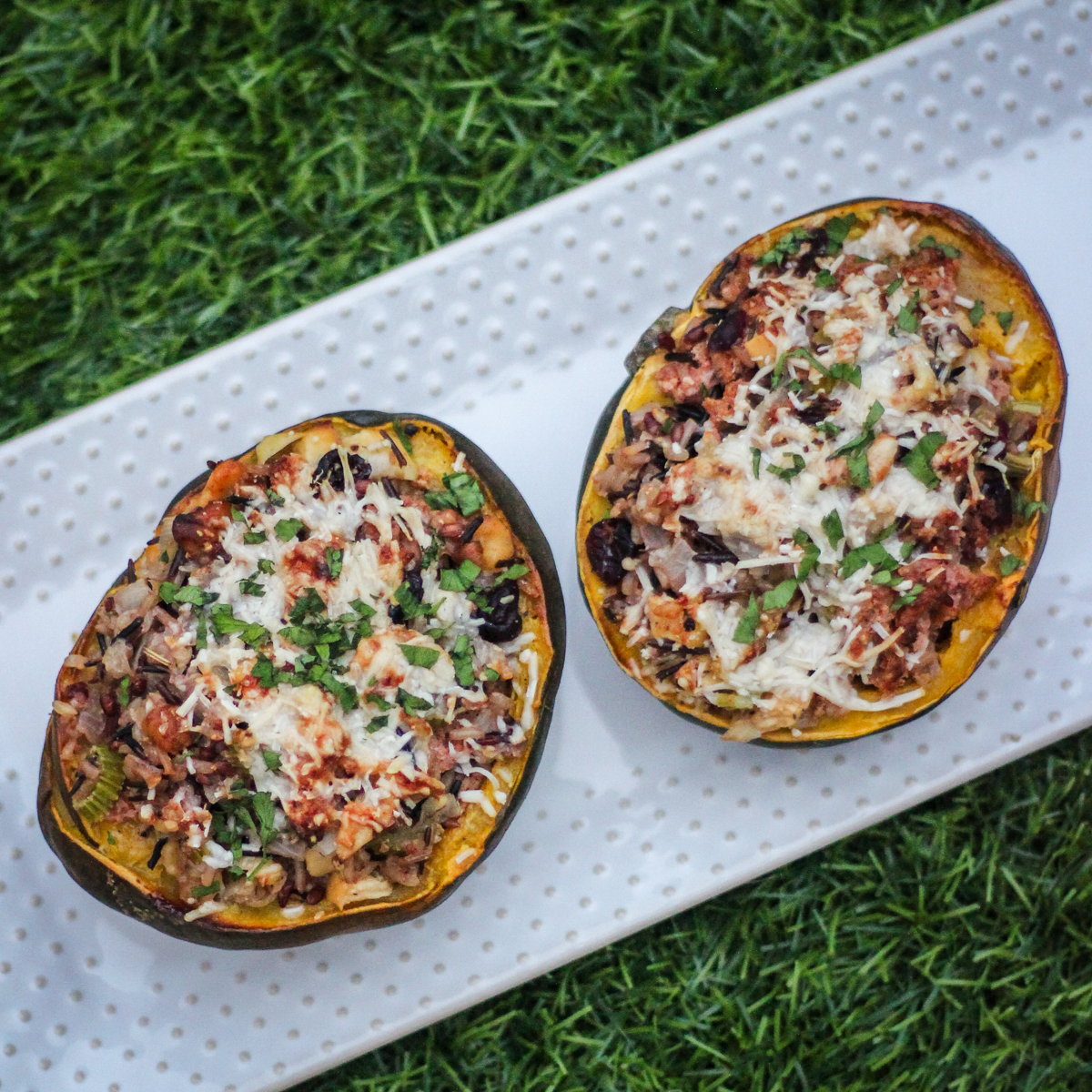 Wild Rice Stuffed Acorn Squash