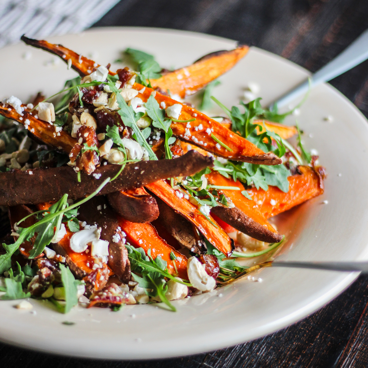 Baked Orange Sweet Potatoes with Crunchy Crumble