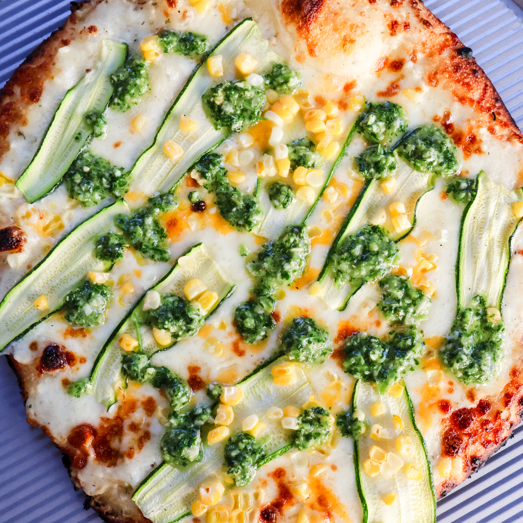 Corn and Zucchini Pizza