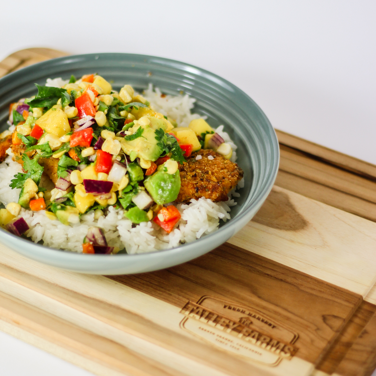 Fish with Mango Salsa and Coconut Rice