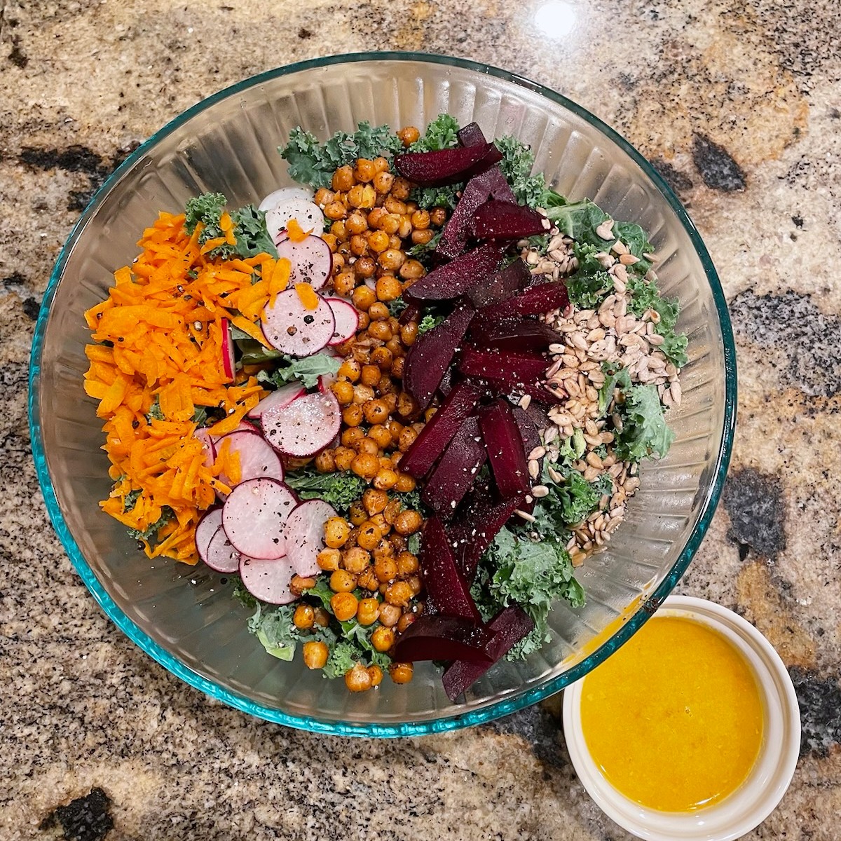 Kale Salad With Carrot Ginger Dressing