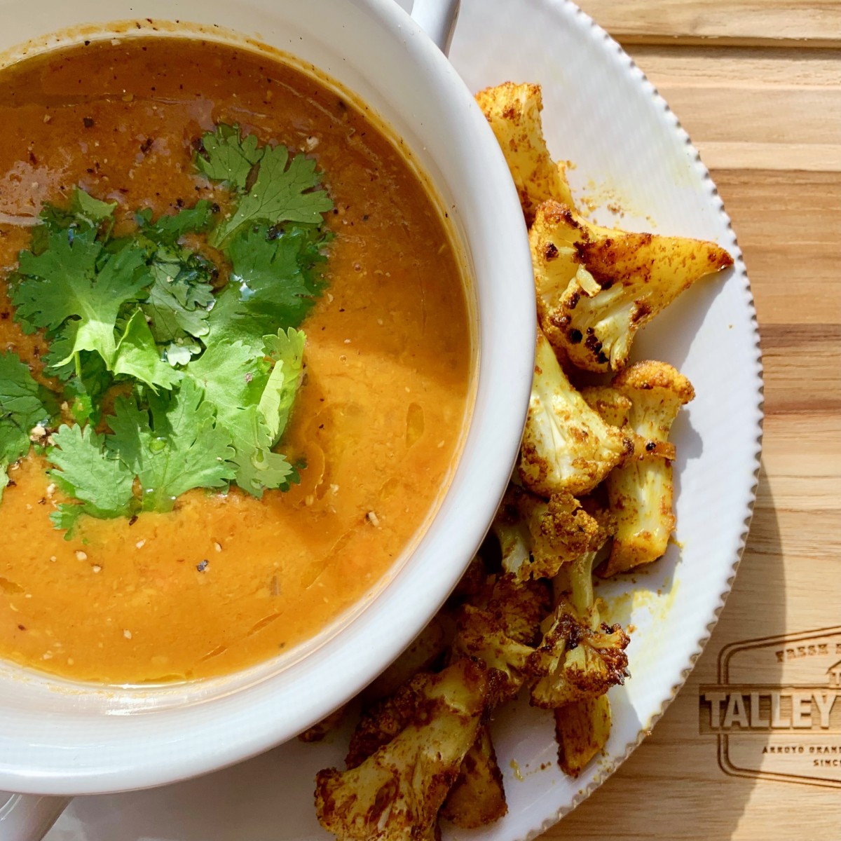 Lentil Soup with Curried Cauliflower