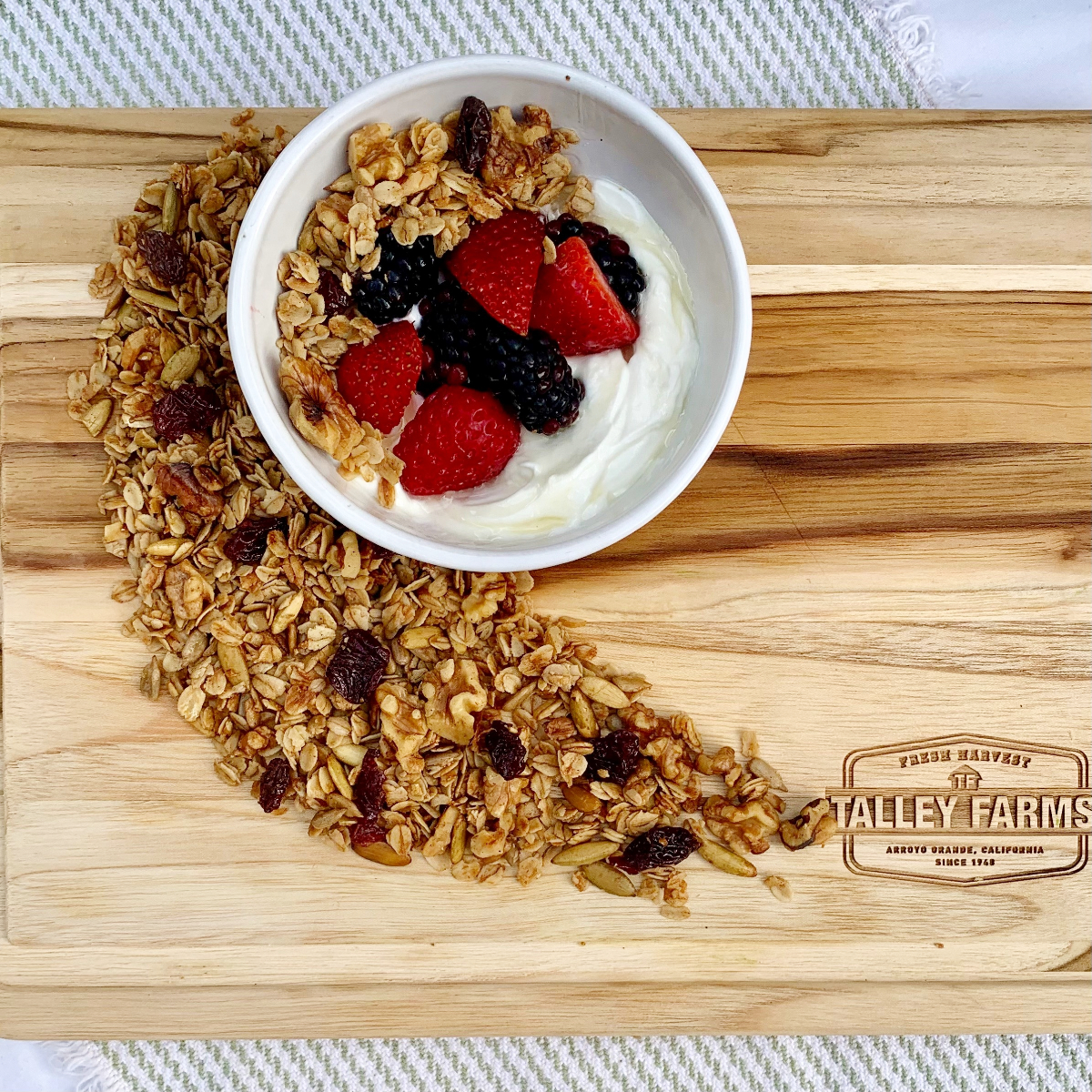 Cherry Walnut Granola with Fresh Berries