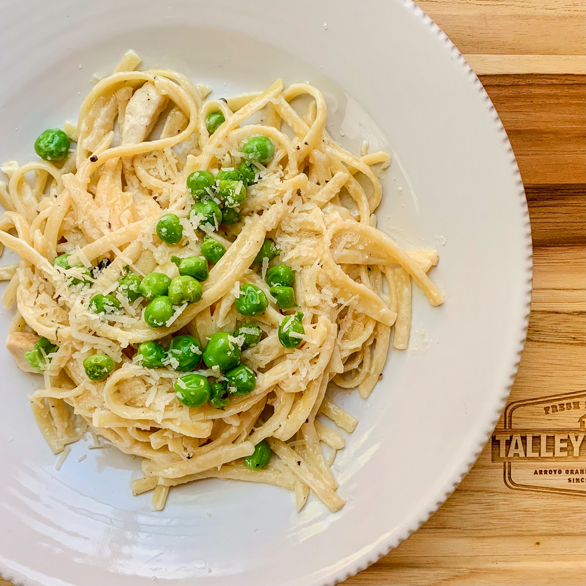 Chicken Alfredo with Fresh Peas