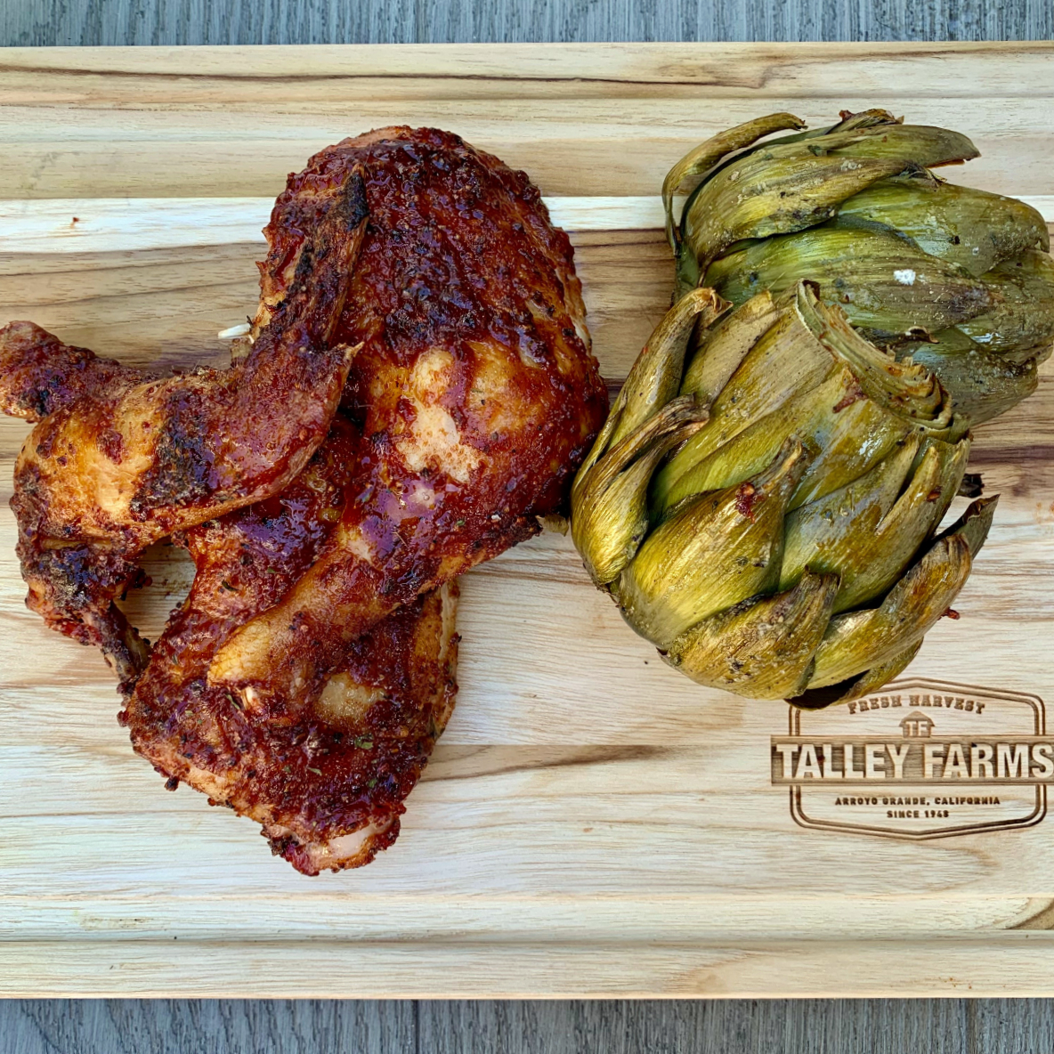 Smoked BBQ Chicken and Artichokes